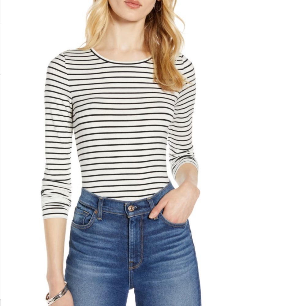 NWOT Halogen Striped Tee XL